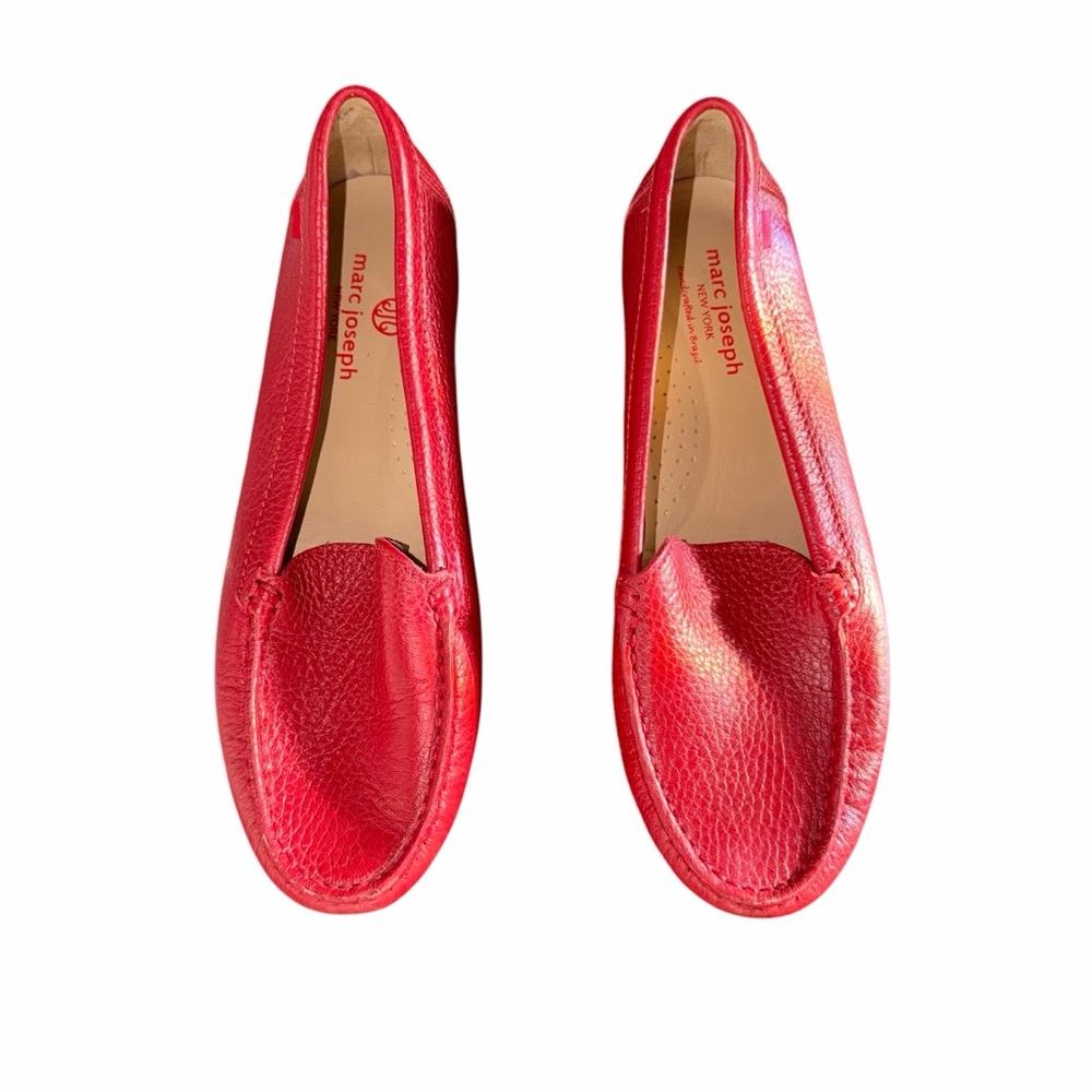 Marc Joseph New York Red Leather Driving Loafers Women’s 7.5